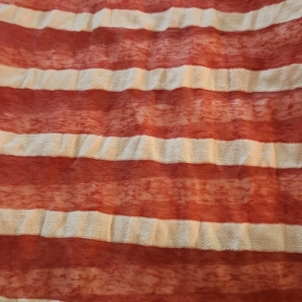 Rose & White Striped Infinity Scarf